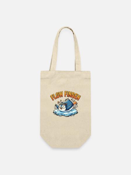 Lustiger Sport Pinguin - Geschenkbeutel für Flaschen - Natur