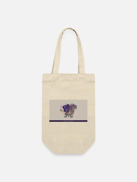 Kosmosrose: Nebelblütenstrauß - Geschenkbeutel für Flaschen - Natur