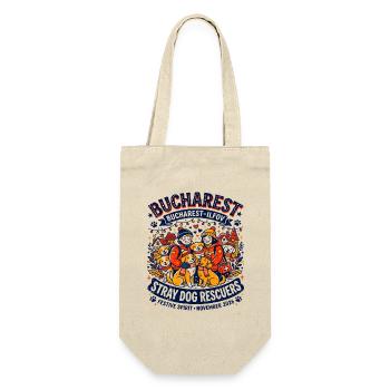 Bucharest Stray Dog Rescuers Festive Spirit - Geschenkbeutel für Flaschen - Natur - Vorne