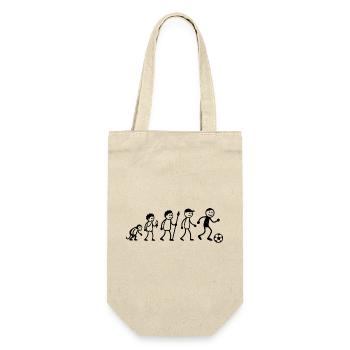  Evolution Fußballer Strichmänchen Fußballspieler - Geschenkbeutel für Flaschen - Natur - Vorne