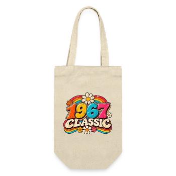1967 Klassische Regenbogenblumen - Geschenkbeutel für Flaschen - Natur - Vorne