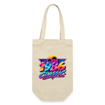 1986 Klassische Neonpalme - Geschenkbeutel für Flaschen - Natur - Vorne