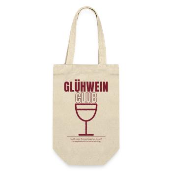 Glühwein Club Weihnachtsmarkt - Geschenkbeutel für Flaschen - Natur - Vorne