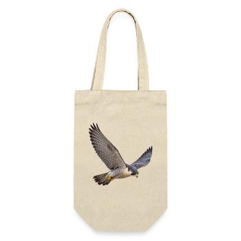 Wanderfalke im Flug – Falke mit gemusterter Brust - Geschenkbeutel für Flaschen - Natur - Vorne