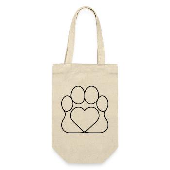 Paw Heart - Geschenkbeutel für Flaschen - Natur - Vorne