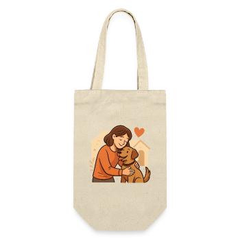 Geschenk für frischgebackene Tierheimhund-Halter - Geschenkbeutel für Flaschen - Natur - Vorne