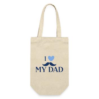 Ich liebe den Schnurrbart meines Vaters - Geschenkbeutel für Flaschen - Natur - Vorne