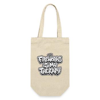 Fireworks Is My Therapy - Geschenkbeutel für Flaschen - Natur - Vorne