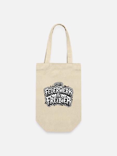Feuerwerk und Freibier - Geschenkbeutel für Flaschen - Natur