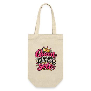 Queen Solo Pink Krone Design - Geschenkbeutel für Flaschen - Natur - Vorne