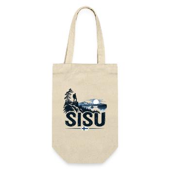 Sisu - Finland - Finnland Suomi - Sonnenuntergang - Geschenkbeutel für Flaschen - Natur - Vorne