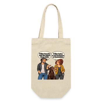 Strassenkarten-Spruch_beim_Hundetraining - Geschenkbeutel für Flaschen - Natur - Vorne