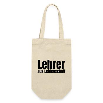 Lehrer aus Leidenschaft Grundschule Geschenk - Geschenkbeutel für Flaschen - Natur - Vorne