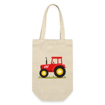 Süßer roter Traktor Bauernhofleben Landwirtschaft Kinder-Tee - Geschenkbeutel für Flaschen - Natur - Vorne