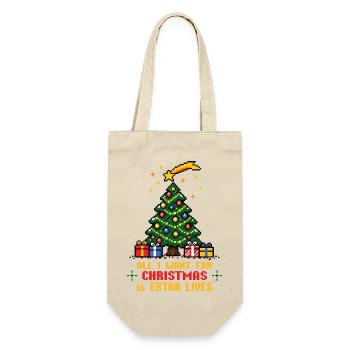 All I want for Christmas - Gamer - Geschenkbeutel für Flaschen - Natur - Vorne