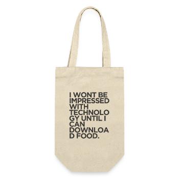 Lustiger Download Food Technology Sarkastisches Meme-Tee - Geschenkbeutel für Flaschen - Natur - Vorne