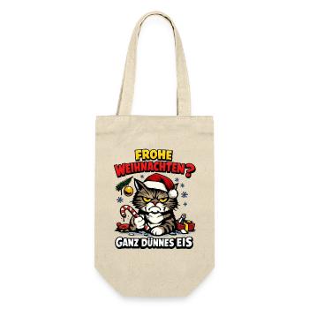 Frohe Weihnachten Ganz Dünnes Eis Weihnachtsoutfit - Geschenkbeutel für Flaschen - Natur - Vorne