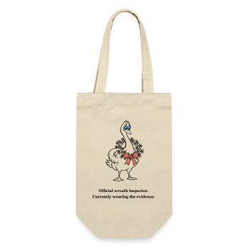 Christmas Goose trägt den Kranz-Beweis - Geschenkbeutel für Flaschen - Natur - Vorne