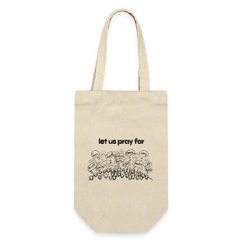 Let us pray for - people praying line art - Geschenkbeutel für Flaschen - Natur - Vorne