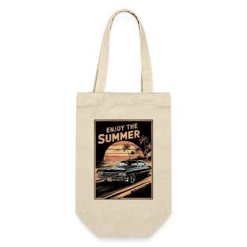 Sonnenuntergang mit dem Sommer-Oldtimer - Geschenkbeutel für Flaschen - Natur - Vorne