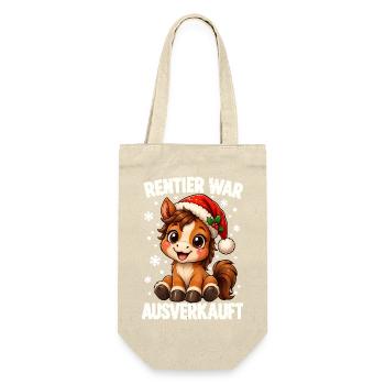 Rentier War Ausverkauft Pferd Weihnachten Lustig - Geschenkbeutel für Flaschen - Natur - Vorne