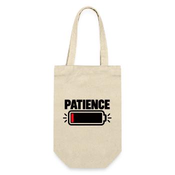 PATIENCE Akku Fast Leer - Geschenkbeutel für Flaschen - Natur - Vorne