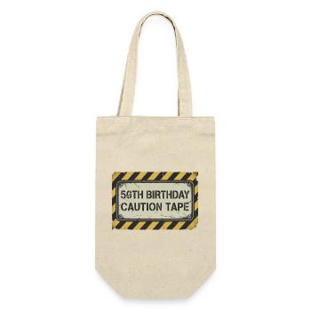 50th Birthday Caution Tape - Geschenkbeutel für Flaschen - Natur - Vorne