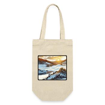 Wintersonnenaufgang in den Bergen - Geschenkbeutel für Flaschen - Natur - Vorne