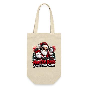 Harter Bass Santa Remix - Geschenkbeutel für Flaschen - Natur - Vorne
