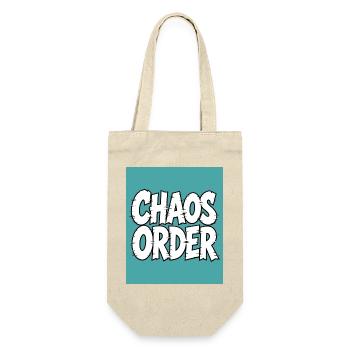 Chaos Order: Comic-Typografie - Geschenkbeutel für Flaschen - Natur - Vorne
