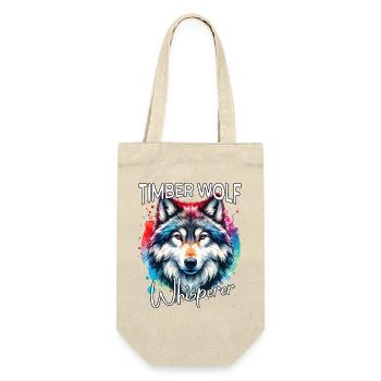 Grauwolf Flüsterer - Geschenkbeutel für Flaschen - Natur - Vorne
