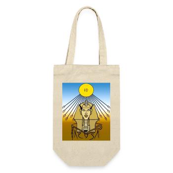Sonnenpharaön Strahlenkreis - Geschenkbeutel für Flaschen - Natur - Vorne