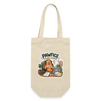 Pawfice Homeoffice Hund-Design - Geschenkbeutel für Flaschen - Natur - Vorne
