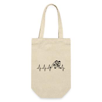  Judoka Taekwondo Karate Aikido Ju-Jutsu - Geschenkbeutel für Flaschen - Natur - Vorne