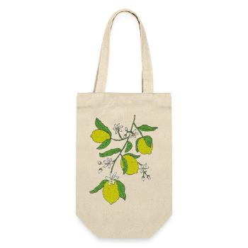 Zitronenzweig Glitzerdesign - Geschenkbeutel für Flaschen - Natur - Vorne