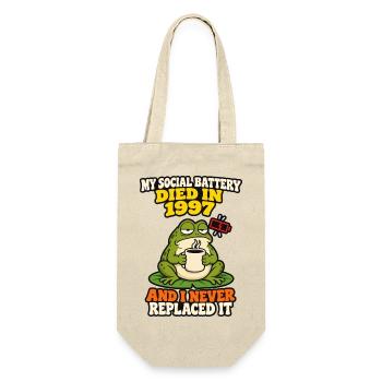 Soziale Batterie starb 1997 Lustiger introvertierter Frosch - Geschenkbeutel für Flaschen - Natur - Vorne