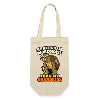 Meine Knie machen mehr Lärm als die meiner Enkelkinder Komisch - Geschenkbeutel für Flaschen - Natur - Vorne