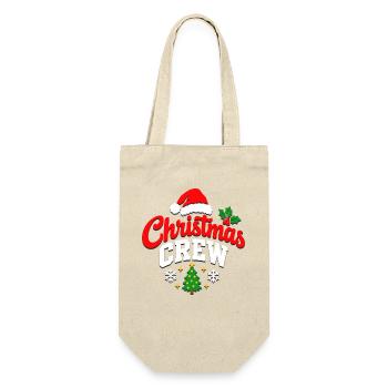 Weihnachtscrew Logo - Geschenkbeutel für Flaschen - Natur - Vorne