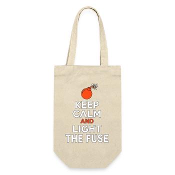 Keep Calm And Light The Fuse Pyro - Geschenkbeutel für Flaschen - Natur - Vorne