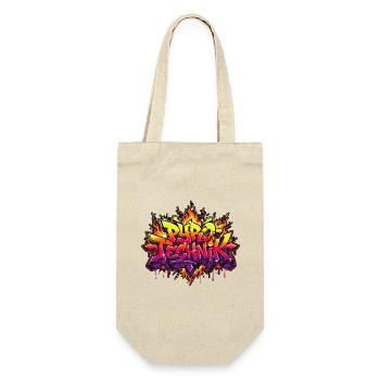 Pyrotechnik Graffiti Silvester - Geschenkbeutel für Flaschen - Natur - Vorne