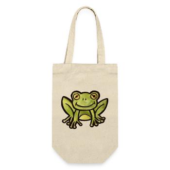 Aquarell Frosch-Anhänger - Geschenkbeutel für Flaschen - Natur - Vorne