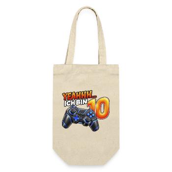 Gaming zum 10. Geburtstag – Yeahhh ich bin 10 - Geschenkbeutel für Flaschen - Natur - Vorne