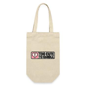 Too Cute to Handle – Cute Retro Heart - Geschenkbeutel für Flaschen - Natur - Vorne