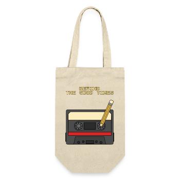 Spul The Good Times Retro Cassette 80s zurück - Geschenkbeutel für Flaschen - Natur - Vorne