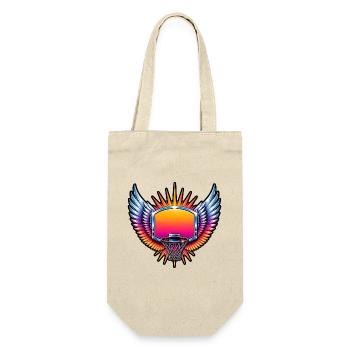 Basketball Korb Flügel Retro 80s Vintage T-Shirt - Geschenkbeutel für Flaschen - Natur - Vorne