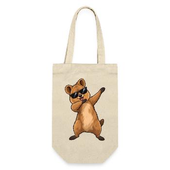 Dabbing-Quokka - Geschenkbeutel für Flaschen - Natur - Vorne
