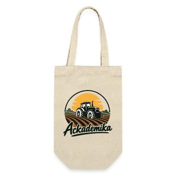 Ackademika - Akademiker - Wortspiel - Geschenkbeutel für Flaschen - Natur - Vorne