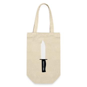 Words Cut Deeper – Papiermesser Design - Geschenkbeutel für Flaschen - Natur - Vorne