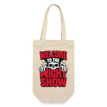 Totenkopf – Welcome to the Night Show - Geschenkbeutel für Flaschen - Natur - Vorne