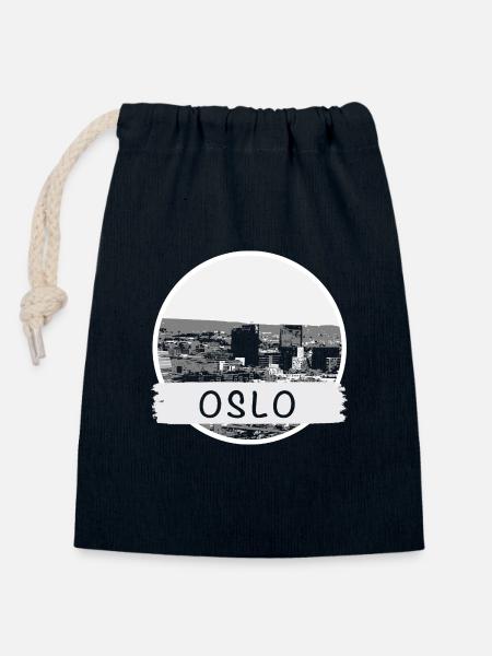 Oslo City - Verschließbarer Geschenkbeutel aus Baumwolle (14x20cm) - Navy